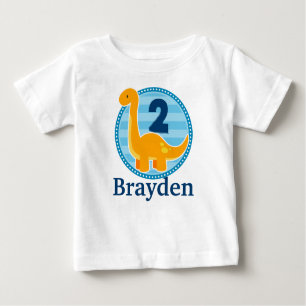 Orange Dinosaur Birthday Shirt for Kids
