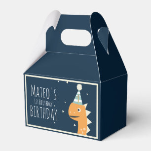 Orange Dinosaur Birthday Thank You Party Favour Box