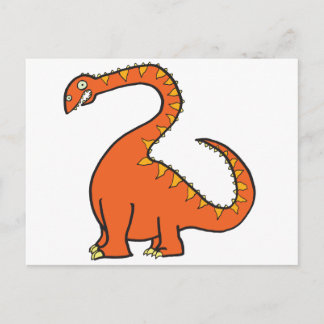 Orange Diplodocus Postcard