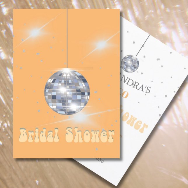 Orange Disco Ball Bridal Shower Invitation (Creator Uploaded)