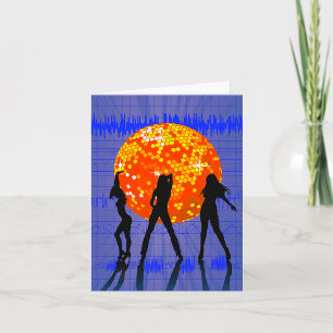 Orange Disco Ball Card