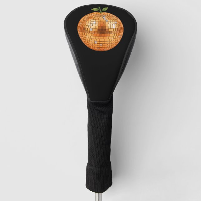 Orange Disco Ball Golf Head Cover (Front)