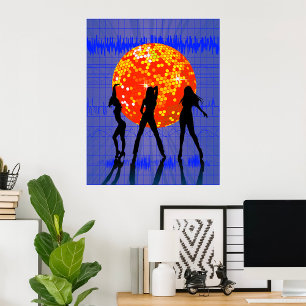 Orange Disco Ball Poster