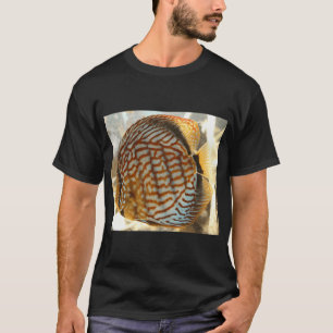 Orange Discus Fish Print T-Shirt