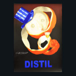 ORANGE DISTIL Liquor Advertisement Mauzan Art Deco Poster<br><div class="desc">High resolution reproduction,  super sharp prints,  colour corrected for vibrant and crisp colours,  and digitally repaired for tears,  blemishes,  missing elements. Distil Vintage Alcohol Poster by Mauzan.</div>
