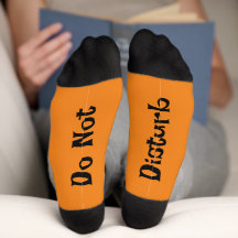 Orange Do Not Disturb Socks