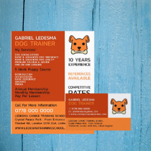 Orange Dog, Dog Trainer Business Card