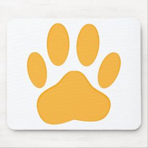 Orange Dog Pawprint Mouse Pad