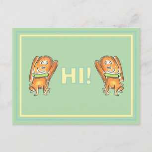 Orange Dog With A Green Collar Cartoon Postcard