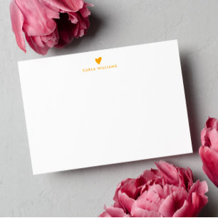 ORANGE Doodle Heart Formal Classic Family Card