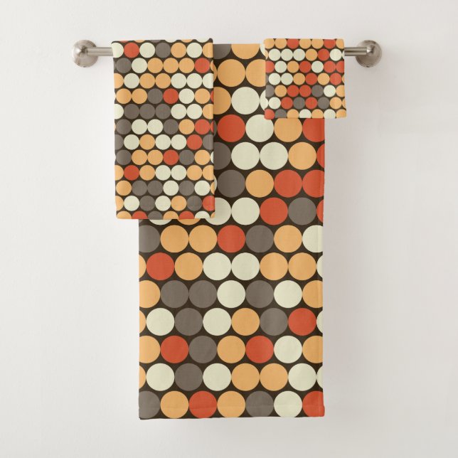 Orange dots bath towel set (Insitu)