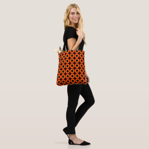 Orange Doughnuts With Filling On Black C Tote Bag