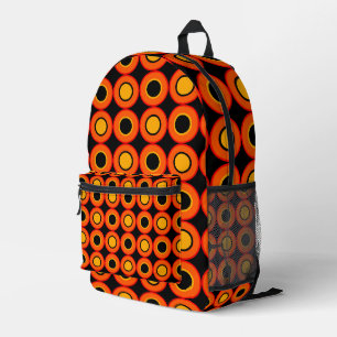 Orange Doughnuts With Filling Printed Backpack