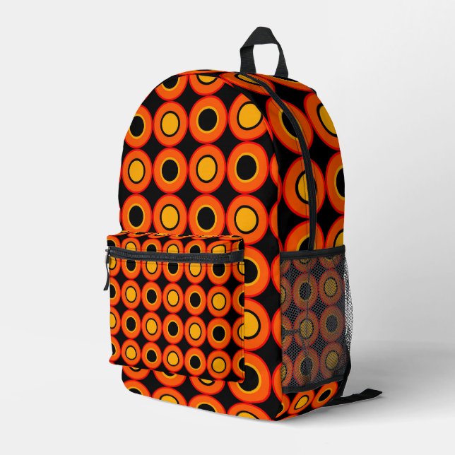 Orange Doughnuts With Filling Printed Backpack (Back Corner Right)
