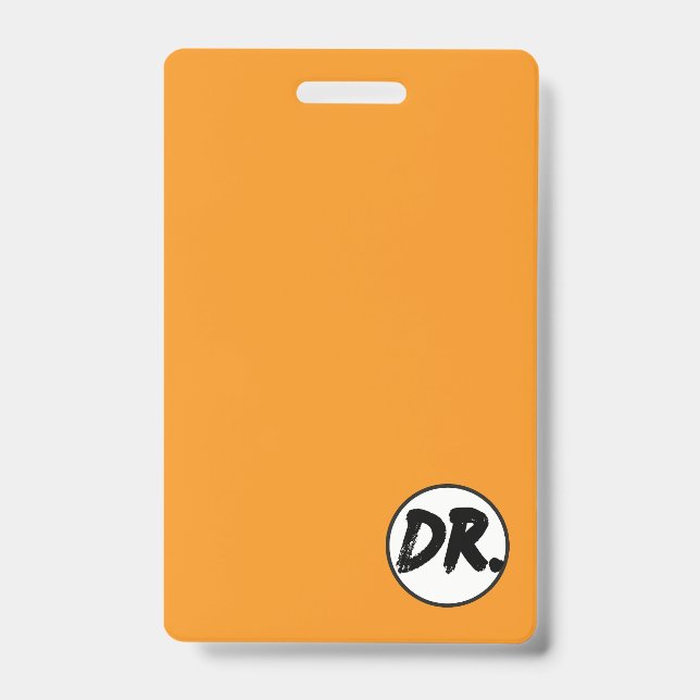 Orange DR. Logo Phone case ID Badge (Front)