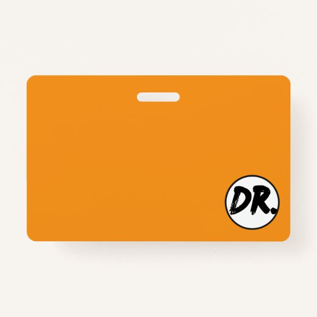 Orange DR. Logo Phone case ID Badge (Front)