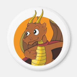 Orange dragon cartoon magnet