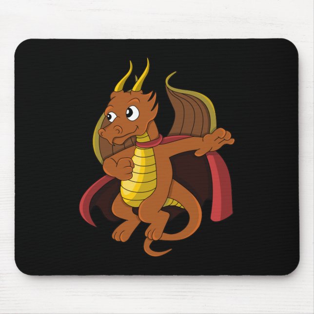 Orange Dragon Cartoon Mouse Pad (Front)