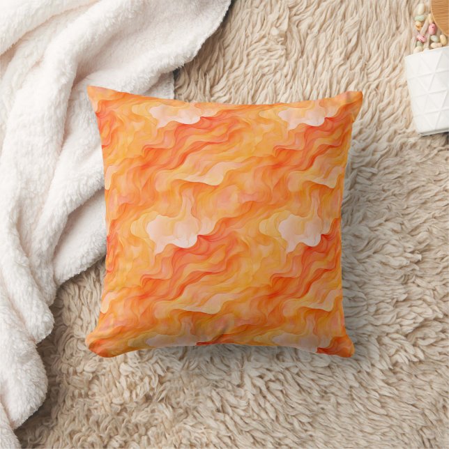 Orange Dream Waves  Cushion (Blanket)