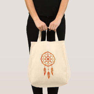 👜✨ Orange Dreamcatcher Tote Bag
