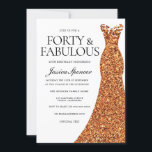 Orange Dress Forty & Fabulous 40th Birthday Party Invitation<br><div class="desc">Orange Dress Forty & Fabulous 40th Birthday Party Invitation

Variations to the invitation and matching items in our store</div>