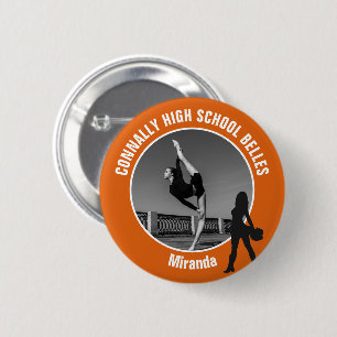 Orange Drill Team Photo High School Dancer 6 Cm Round Badge