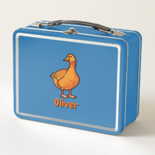 Orange Duck Kids  Metal Lunch Box