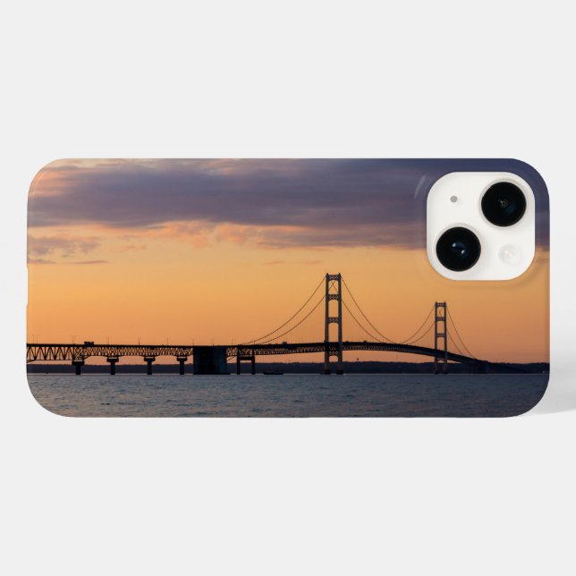 Orange Dusk Mackinac Bridge Case-Mate iPhone Case (Back (Horizontal))