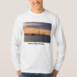 Orange Dusk Mackinac Bridge T-Shirt