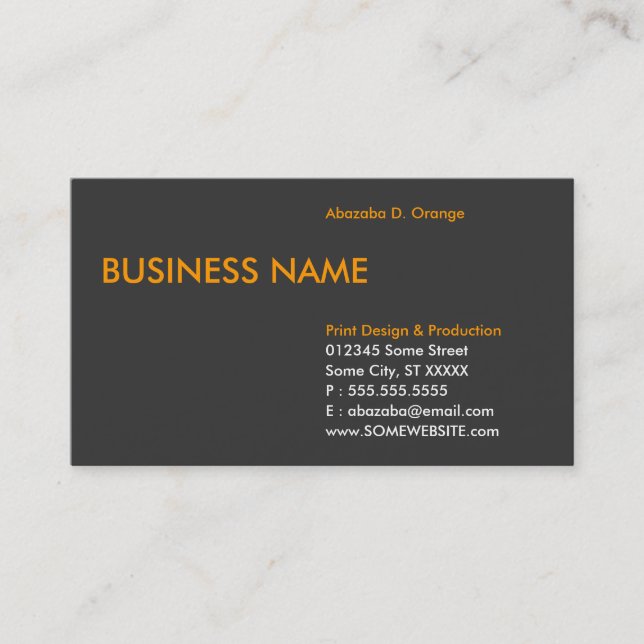 orange edge business card (Front)