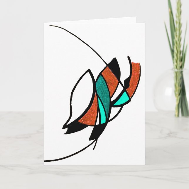 Orange Egyptian Eye Greeting Card (Front)