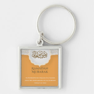 Orange Eid Mubarak  Key Ring