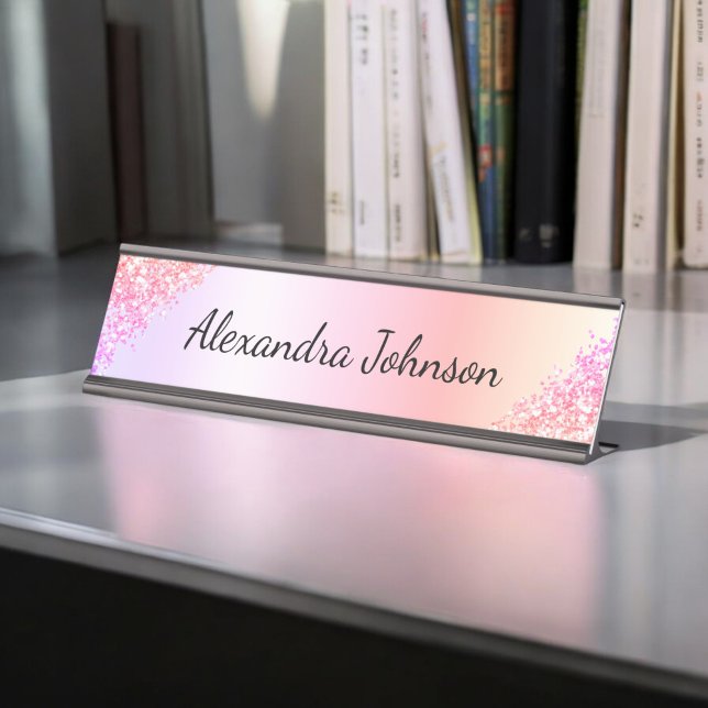 Orange Elegant Modern Professional Office Desk Name Plate (Creator Uploaded)