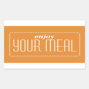 Orange Enjoy Your Meal Rectangular Sticker