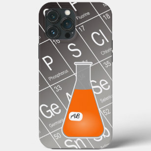 Orange Erlenmeyer Flask (with Initials) Chemistry iPhone 13 Pro Max Case
