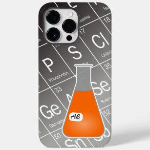 Orange Erlenmeyer Flask (with Initials) Chemistry Case-Mate iPhone 14 Pro Max Case