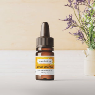 Orange Essential Oils Bottle Packaging Label