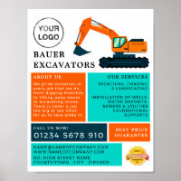 Orange Excavator, Builders Advertising