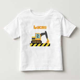 Orange Excavator Construction Vehicle 2 Year old Toddler T-Shirt