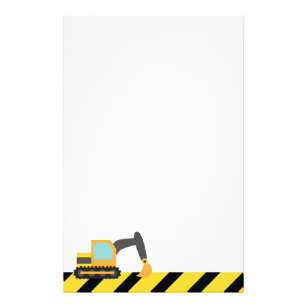 Orange Excavator, Construction Vehicles, for Kids Stationery