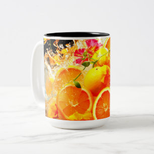 Orange Explosion Two-Tone Coffee Mug