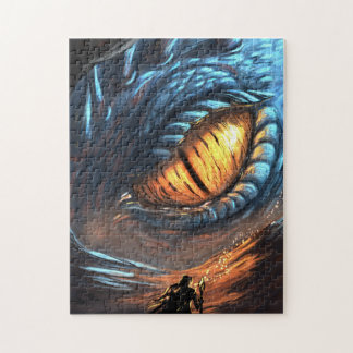 Orange eye of the dragon jigsaw puzzle