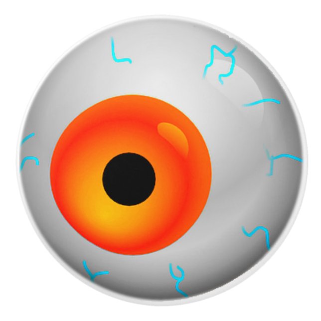 Orange Eyeball Zombie Drawer Knob (Front)