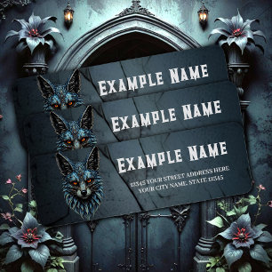 Orange eyes, cool fur: The dazzling fox. Return Address Label