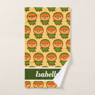 Orange-faced Peach-faced lovebird Hand Towel