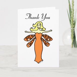 Orange Fairy Thank You Card