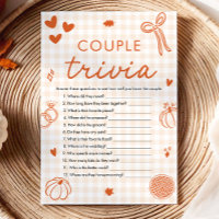 Orange Fall Bow Couple Trivia Bridal Shower Game