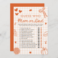 Orange Fall Cutie Pie Guess Who Mum or Dad Game