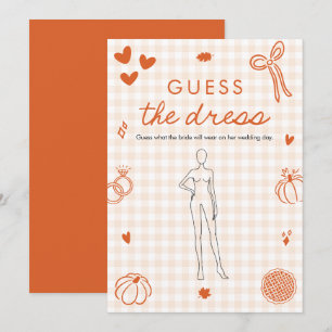 Orange Fall Guess The Dress Bridal Shower Game Invitation