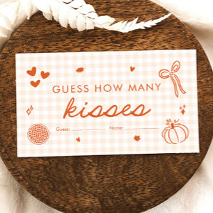 Orange Fall Hand Drawn Guess How Many Kisses Game Enclosure Card